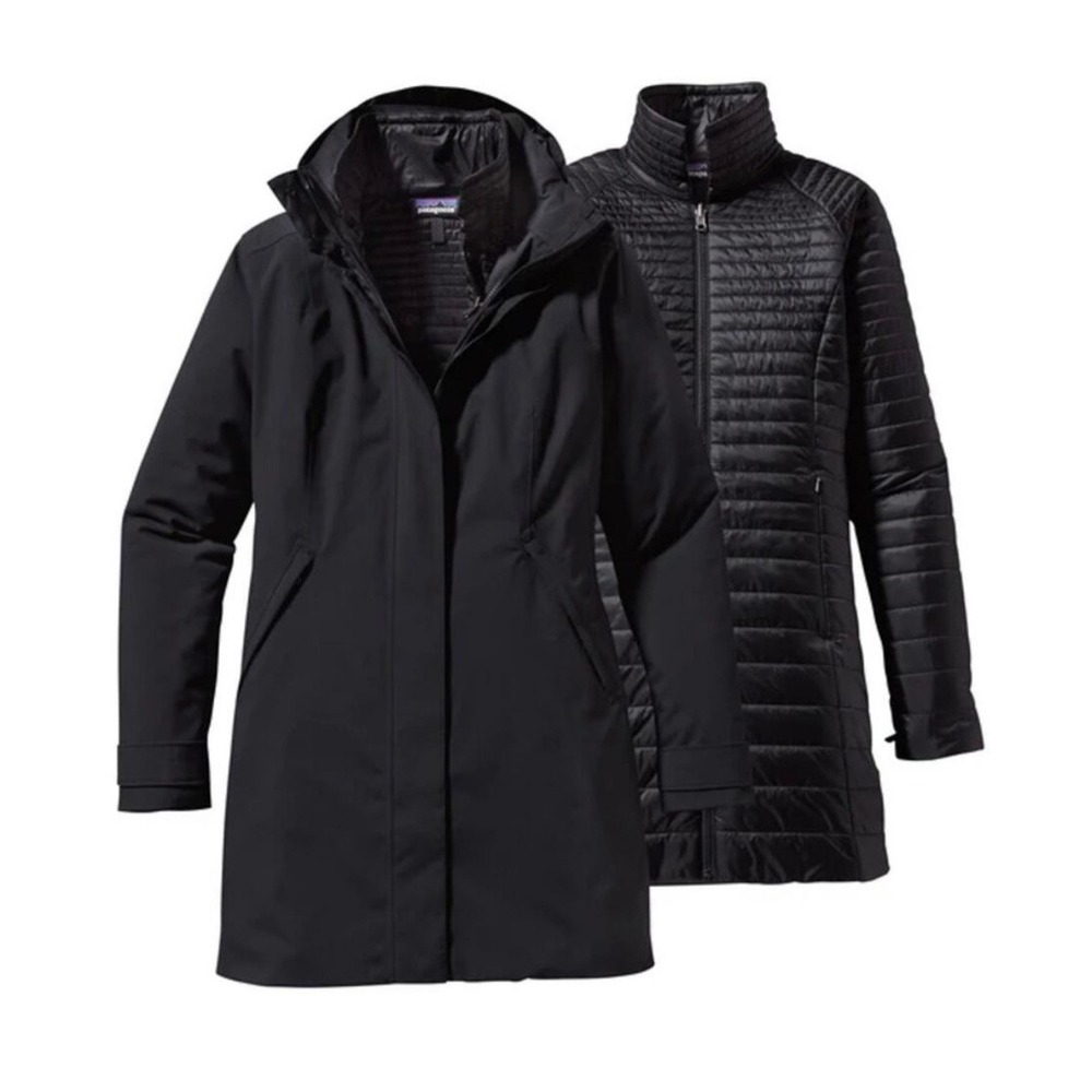 Patagonia‎ Vosque 3-in-1 Waterproof Insulated Quilted Puffer Parka Black